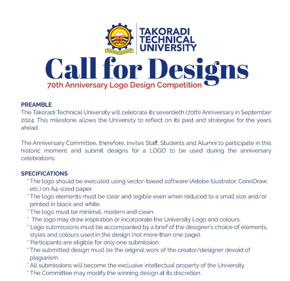 Call for Designs 70th Anniversary Logo Design Competition ttu